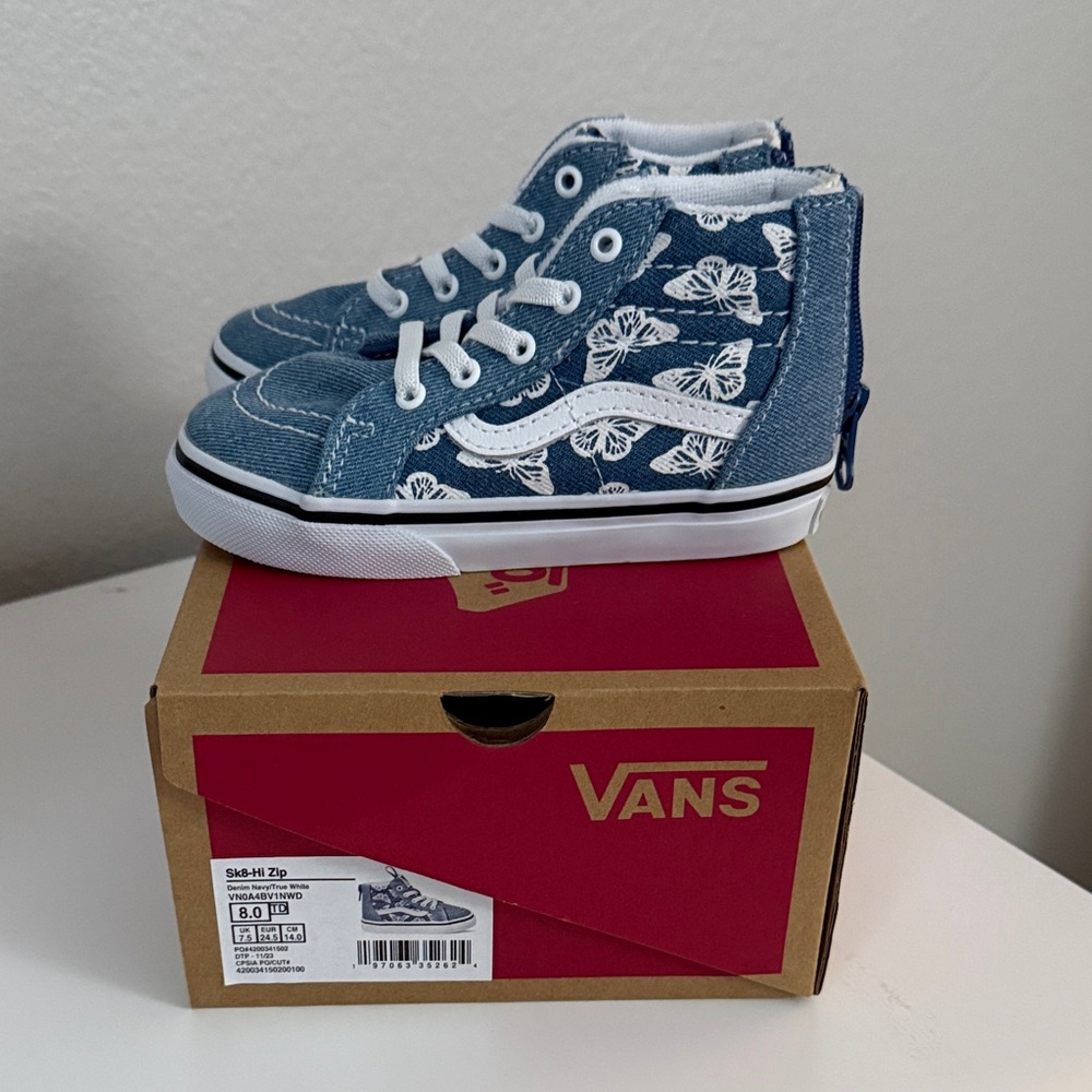 Vans Kids Denim Blue High-Top Sneakers